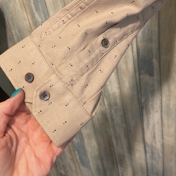 RARE RABBIT Tan Speckled Long Sleeve Button Up Dress Shirt | Size L - Picture 9 of 15
